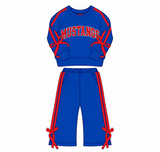 MOQ 5 pcs Custom Style School Team Stripe Girls Outfits