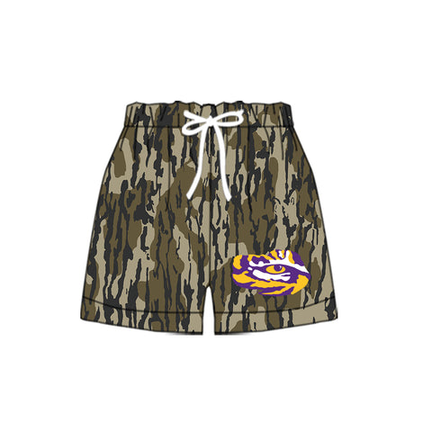 MOQ 5 pcs each style Custom Style LSU Team Camo Shorts