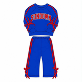 MOQ 5 pcs Custom Style School Team Stripe Girls Outfits