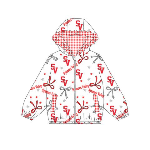 MOQ 8 pcs Custom Style SV Hoodie Kids Girls Zipper Coat