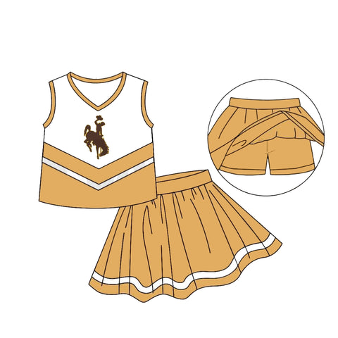 MOQ 8 pcs Custom Style Cowboy Cheer Girl Skirt Set