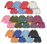 Preorder MOQ 5 pcs Each Colorful Stripe Adult Women's Shorts Set