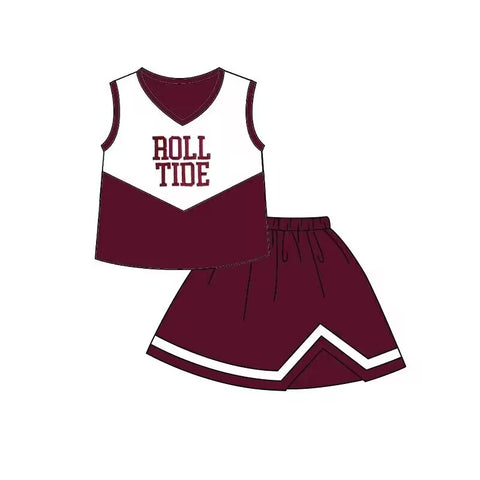 MOQ 8 pcs Custom Style ROLL TIDE Girl Skirt Set
