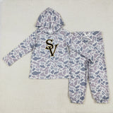 MOQ 5 pcs each style Custom Style Team Camo Hoodie Boy Jogger Set