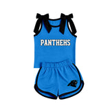 MOQ 5 pcs Custom Style Team Mascot Bows Girls Shorts Set