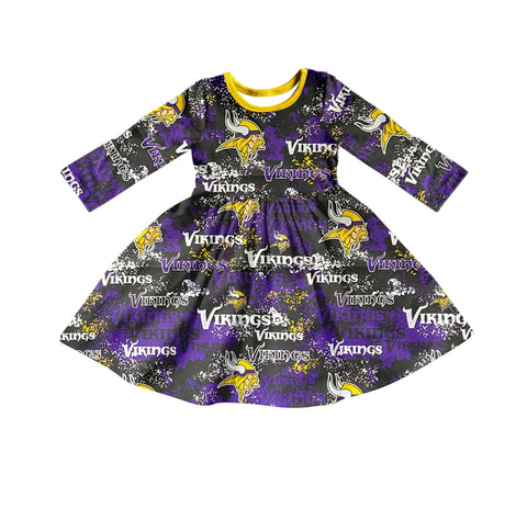 MOQ 8 pcs Custom Style Vikings Girl Dress