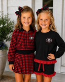 MOQ 5 pcs Custom Style School Team Georgia Kids Girls Clothes Sets