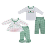 BLP0603/GLP1395 Embroidery Snowman Kids Sibling Matching Clothes