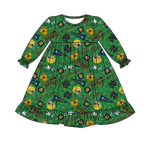 MOQ 8 pcs Custom Style NOTRE DAME Football Team Girl Dress