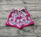 SS0100 Summer Smiley Face Pink Sports Girl's Shorts Set