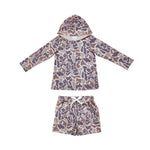 Hunting Camo Hoodie Pullover Boys Shorts Set