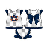 MOQ 8 Pcs Each Style Custom Style University team Print Auburn Matching Kids Clothing