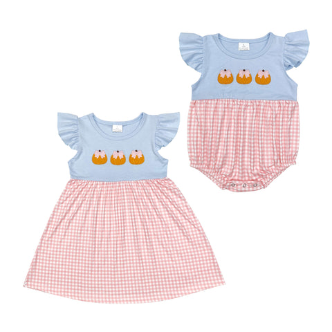 GSD1421/SR1962 Pumpkin Bows Kids Sibling Matching Clothes