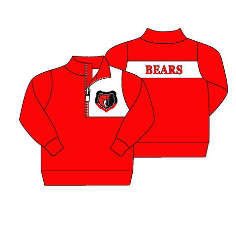 MOQ 8 pcs Custom Style BEARS Pullover Ziper Shirt Top Boy