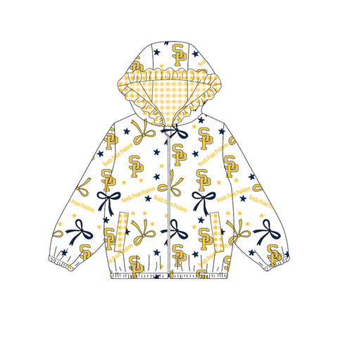 MOQ 8 pcs Custom Style SP Hoodie Kids Girls Zipper Coat