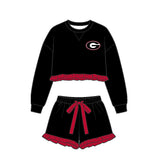 MOQ 5 pcs Custom Style School Team Georgia Kids Girls Clothes Sets