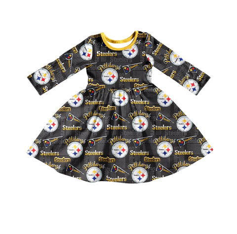 MOQ 8 pcs Custom Style Steelers Girl Dress