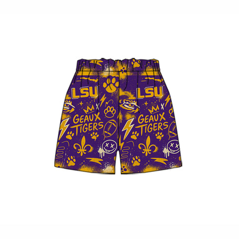 MOQ 5 pcs each style Custom Style LSU Shorts