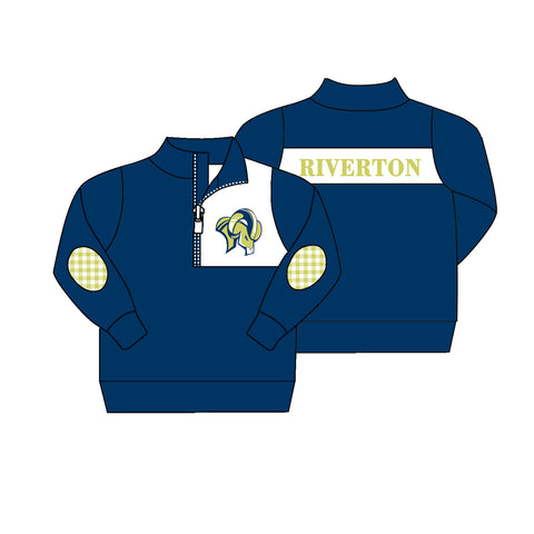 MOQ 5 pcs Custom Style Riverton Pullover Ziper Shirt Top Boy