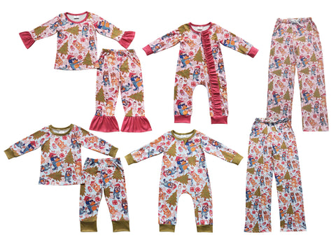 Cartoon Christmas Family Pajamas Sibling Matching Clothes