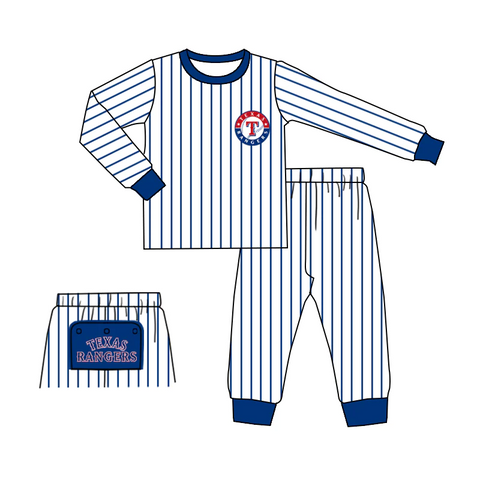 MOQ 8 pcs Custom Style TEXAS RANGERS Blue Kids Pajamas
