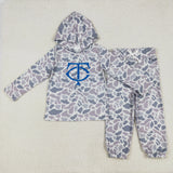 MOQ 5 pcs each style Custom Style Team Camo Hoodie Boy Jogger Set