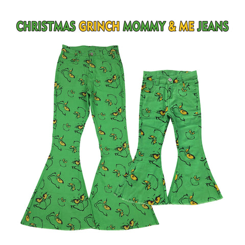 Preorder Restocking P0230/P0323 Christmas Grinch Mommy & Me Jeans