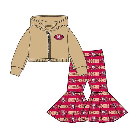 MOQ 8 pcs Custom style 49 SF 2 pcs Girl's Coat set