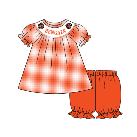 MOQ 8 pcs Custom Style  BENGALS Girls Shorts Set