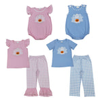 Embroidery Halloween Ghost Pumpkin Kids Sibling Matching Clothes