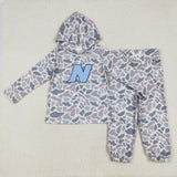 MOQ 5 pcs each style Custom Style Team Camo Hoodie Boy Jogger Set