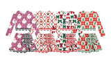 Preorder MOQ 5 pcs Each Style Christmas Santa Bows Scallop Edge Yoga Girls Skorts Set