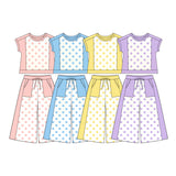 Preorder MOQ 5 Pcs Each Style Colorful Dots Yoga Cute Girls Outfits