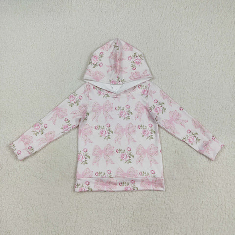 GT1058 Bows Flower Pink Hoodie Kids Pullover