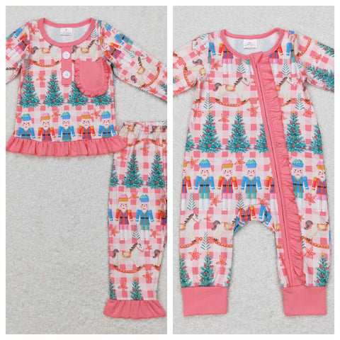 GLP0749/LR0665 Christmas Nutcracker Kids Sibiling Matching Clothes