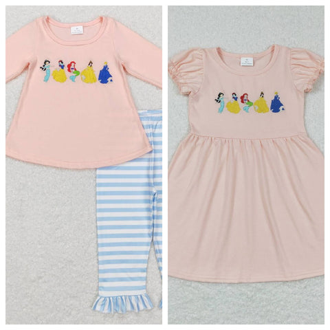 GLP0859/GSD0510 Embroidery Princess Kids Sibiling Matching Clothes