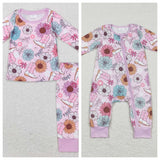 GLP0977/LR0801 Flower Boots Pink Kids Sibiling Matching Clothes