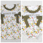 GSD0507/SR0478 Embroidery MAMA'S GIRL Flower Kids Sibiling Matching Clothes