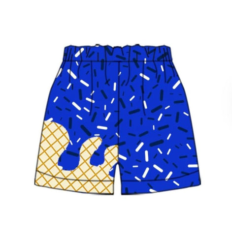 MOQ 5 pcs each style Custom Style Ice Cream Drip Blue Adult Men's Shorts