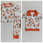 Christmas Orange Santa Cactus Boy's Matching Clothes