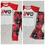 Peace Love Dogs Football Teams Red Boy's Girl's Matching Clothes