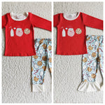 Christmas Cookie Milk Red Pajamas Boy's Girl's Matching Clothes