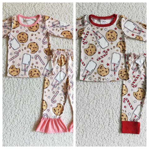 Christmas Cookie Milk Pajamas Boy's Girl's Matching Clothes