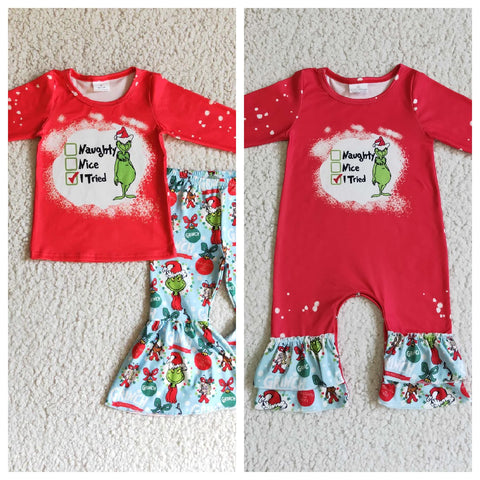 Christmas Cartoon I Tried Red Girl's Matching Clothes