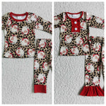 Christmas Pajamas Santa Leopard Boy's Girl's Matching Clothes