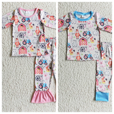 New Farm Cow Pajamas Boy's Girl's Matching Clothes
