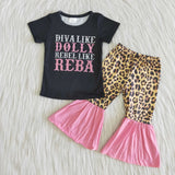 SALE B14-16 Girl's Movie characters REBA Black Pink Leopard Set