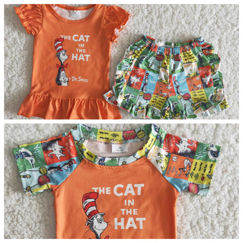 Summer Reading Orange The Cat In The Hat Girl's Boy's Matching Clothes