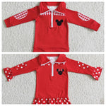 Cartoon Red Mouse Pullover Boy's Girl's Matching Clothes