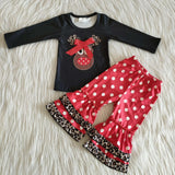 6 A22-26 Christmas Deer Leopard Black Ruffles Dots Set